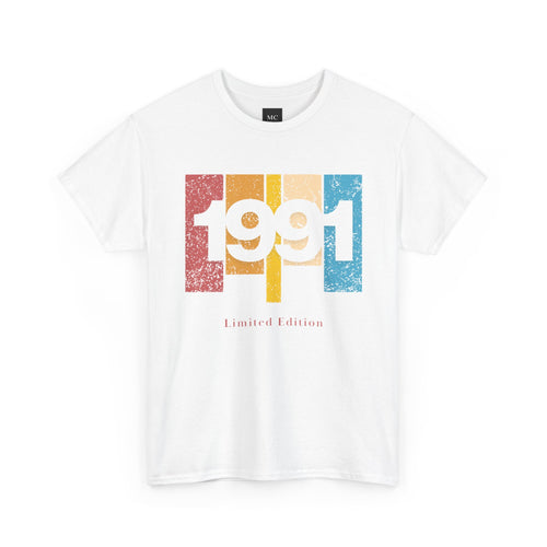1991 Retro Stripes Tee | Vintage Year Shirt, 90s Birthday Top